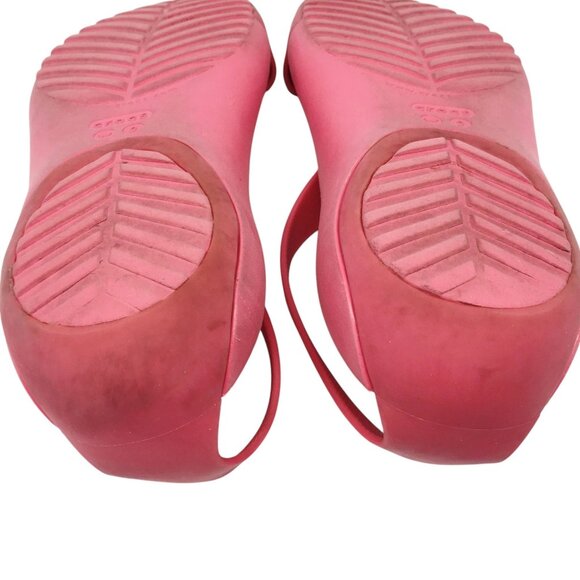 Crocs Serena T Strap Slingback Watermelon Pink Sandals Size 9 - Picture 6 of 16